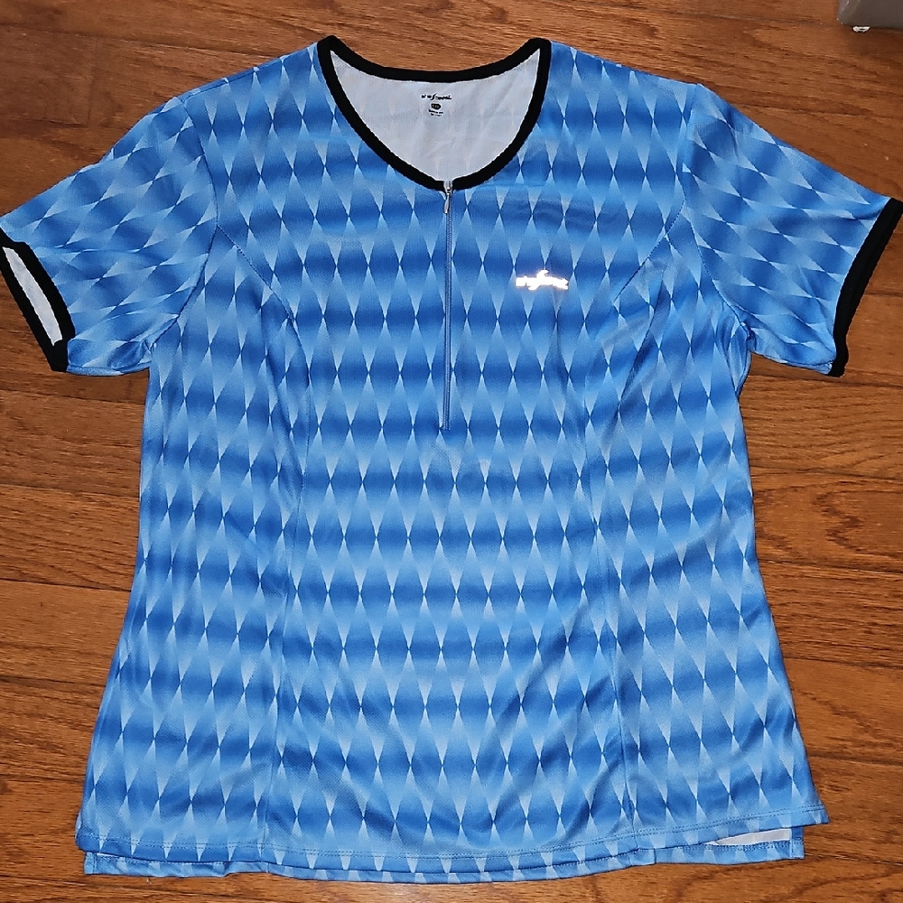 SHE BEEST LADIES BLUE PRINT CYCLING JERSEY sz XXL